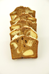cinnamon swirl loaf sliced cake