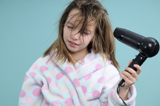 Girl Drying Hair