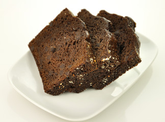 chocolate loaf sliced cake