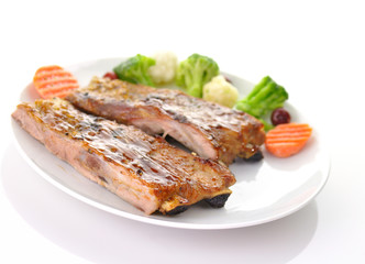 pork ribs with barbecue sauce