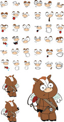 horse cupid cartoon set