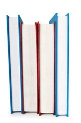 Stack of books isolated on the white background