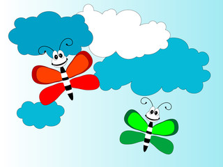 Clouds and butterflies