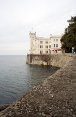Fototapeta na wymiar Veduta del Castello di Miramare, Trieste