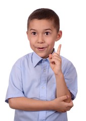 kid pointing up with an ah-ha expression