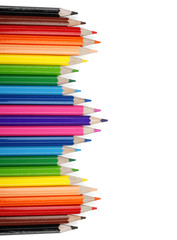 Set of color pencil isolated on white background