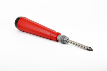 Red Screwdriver on white background
