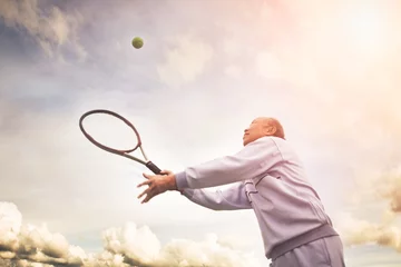 Zelfklevend Fotobehang Senior tennis player © arekmalang