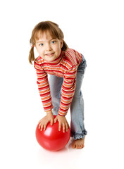 girl holding ball