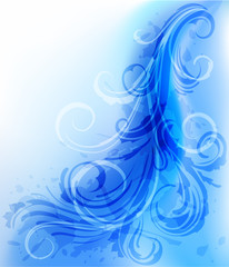 Abstract wavy background with scrolls - eps10