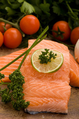 Filetto di Salmone con Verdura