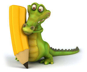Crocodile et crayon