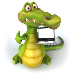 Crocodile et ordinateur