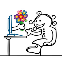 figur bekommt blumen