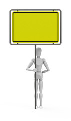 Schild mit Figur