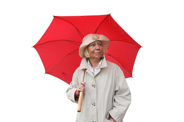 Rentnerin mit Regenschirm 11
