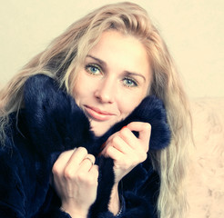 portrait of a beautiful lady in fur
