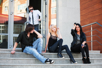 Teens on the steps