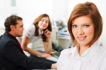 Young businesswoman at office