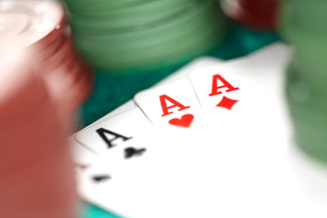 Cards and casino chips