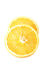 Two Orange Halves on White