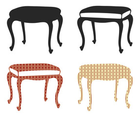 Vintage pouffe. Vector illustration