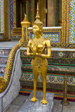 kinaree, a mythology figure in temple Bangkok Thailand