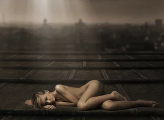 Fototapeten Beautiful naked woman laying © konradbak