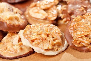Obraz na płótnie Canvas chocolate sweets with almond