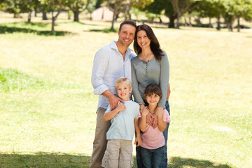 Portrait of a family in the park