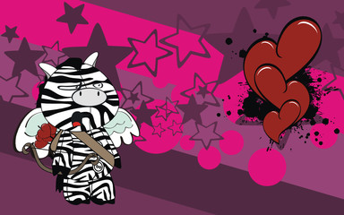 zebra cupid cartoon background