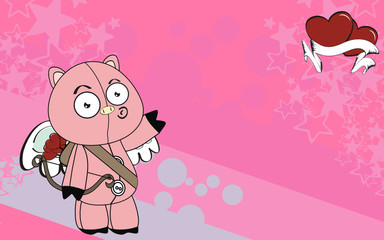 pig cupid cartoon background