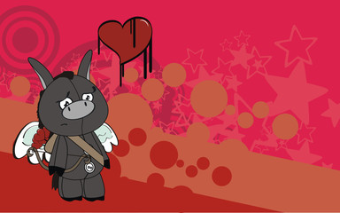 donkey cupid cartoon background valentine