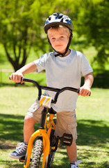 Fototapeta premium Boy with his bike