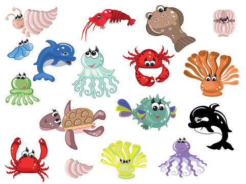 Sea animals,icons