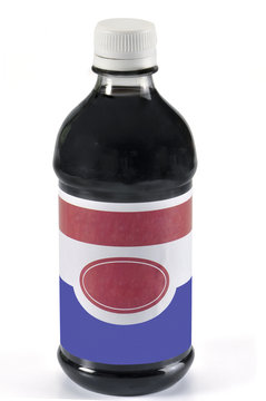Botella  de vidrio con etiqueta