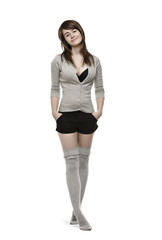 Young, beautiful woman posing in studio