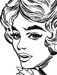 Ilustracion del rostro de una mujer