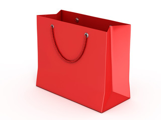 red shopping bag 3d illustration