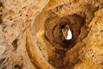 hole in shell limestone mountain