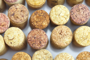 background of the mountains  of wine corks
