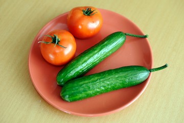 Tomatoes with cucumbers