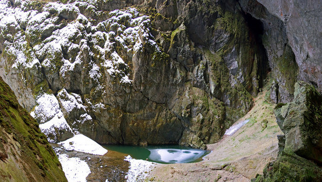 Floor of Macocha from Moravsk&yacute; kras from Czech republic