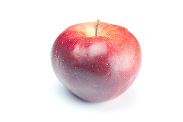 red apple with water drops isolated on white
