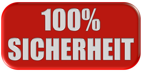 Button rot Ecken rund 100% SICHERHEIT