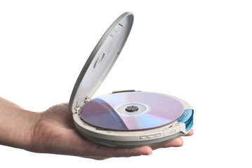 Hand with CD-player.