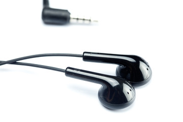 black headphones isolated on white