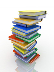 Pile of books isolated on white background