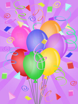 Balloons with Confetti for Birthday Party