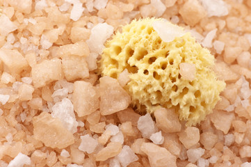 Bath salt and sponge